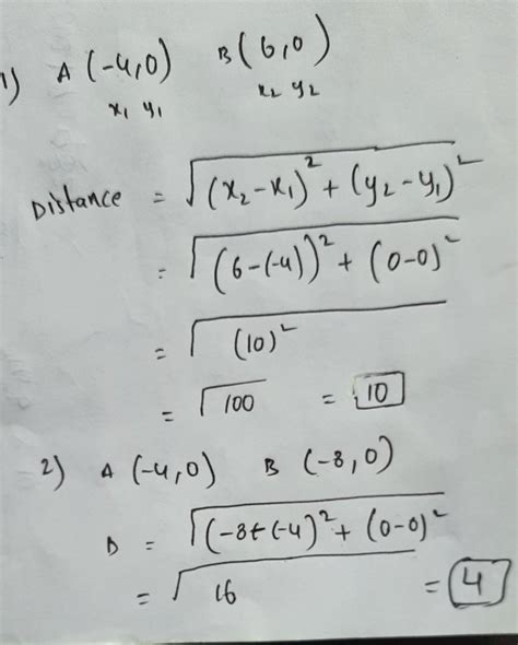 Find The Distance Between Points 1 4 0 And6 0 2 4 0 And 8