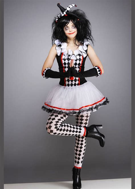 Ladies Gothic Clown Harlequin Honey Costume