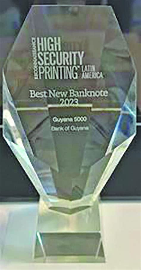 Guyana Wins Regional Award For Upgraded Banknote Guyana Times