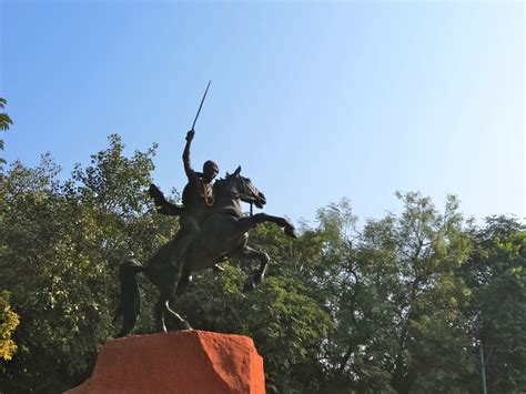 Equestrian statue of Rani of Jhansi Lakshmibai in Gwalior, Madya Pradesh India