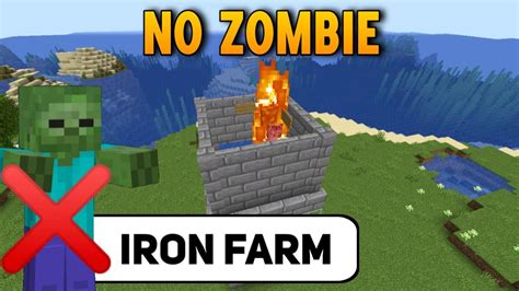 How To Make Iron Farm Without Zombie In Minecraft 1 16 Youtube