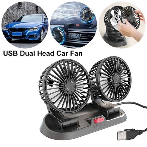 USB Auto Lüfter KFZ Ventilator Doppellüfter Autoventilator 12V 24V LKW