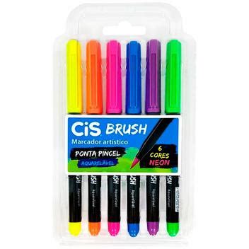 Caneta Lettering Brush Pen C Cores Neon Aquarel Vel Cis Caneta Brush