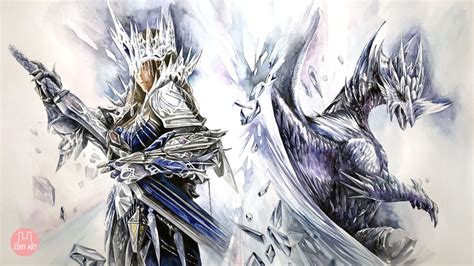 MHW: ICEBORNE - Velkhana Illustration, Watercolor by ZinyArt on DeviantArt