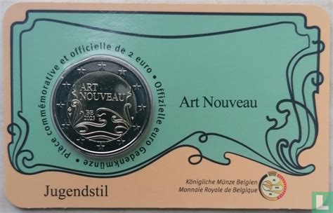 Belgien 2 Euro 2023 Coincard FRA Art Nouveau KM 438 2023