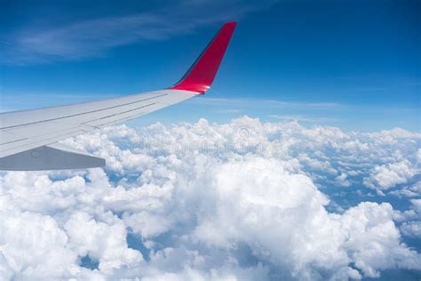 Airplane wing view stock photo. Image of airline, vacation - 113368674