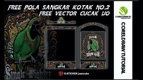 Vektor Desain Pola Decal Sticker Sangkar Kotak Free Vector Cucak Ijo