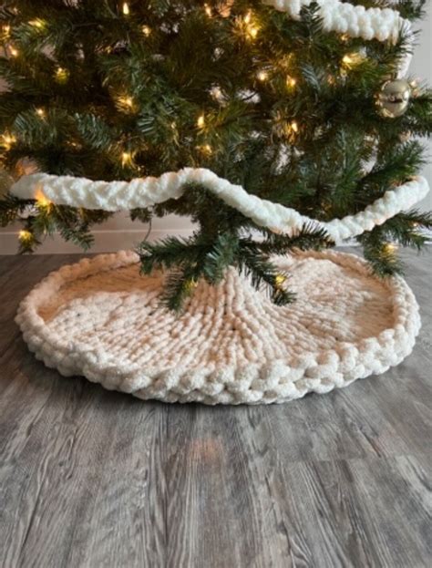 Chunky Knit Chenille Holiday Tree Skirt Christmas Etsy