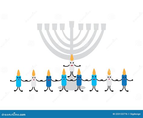 Cute Hanukkah Symbols Vector Illustration 79986574