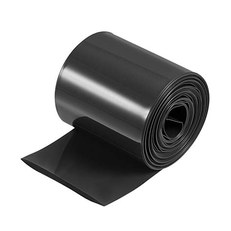 Uxcell 60mm Flat 6m Black PVC Heat Shrink Tube Wraps Battery Wrap For