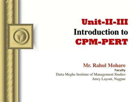 Ppt Unit Ii Iii Introduction To Cpm Pert Powerpoint Presentation