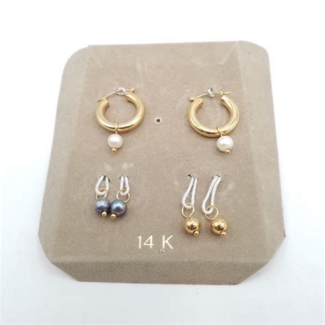 Buy The JCM Jacmel 14K Gold FW Pearl Hoop Earring With Extra Charms W