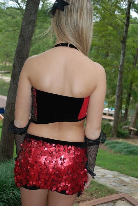 Black And Red Custom Competition Dance Costume Jazz Gem