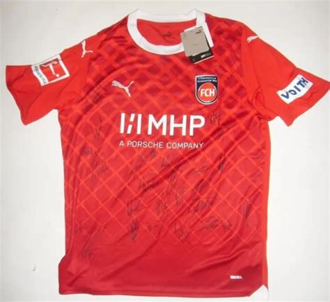 1 FC HEIDENHEIM HEIM TRIKOT AUTOGRAMME 2023 2024 Signed Jersey 23 24