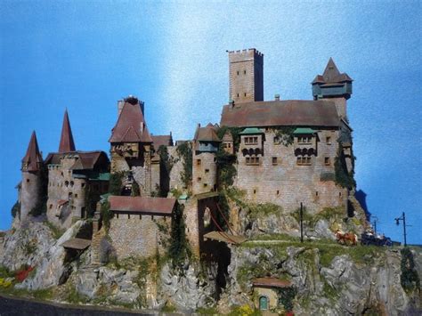 Diorama Castle Burg Schloss Elbenwald Patiniert Beleuchtung Kutsche