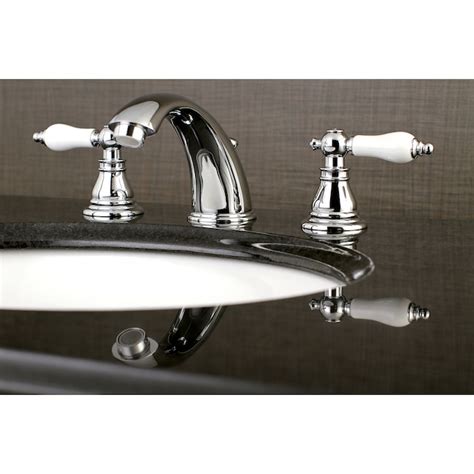 Kingston Brass American Patriot Polished Chrome Widespread 2 Handle Bathroom Sink Faucet With