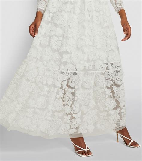 Self Portrait Bridal Embroidered Lace Maxi Dress Harrods Us