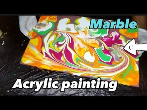 How To Paint With A Marble Acrylic Pour Painting Satisfying Art Pour