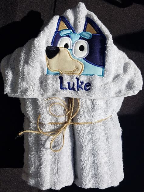 Bluey Or Bingo Hooded Towel Hooded Bath Towel Hooded Etsy