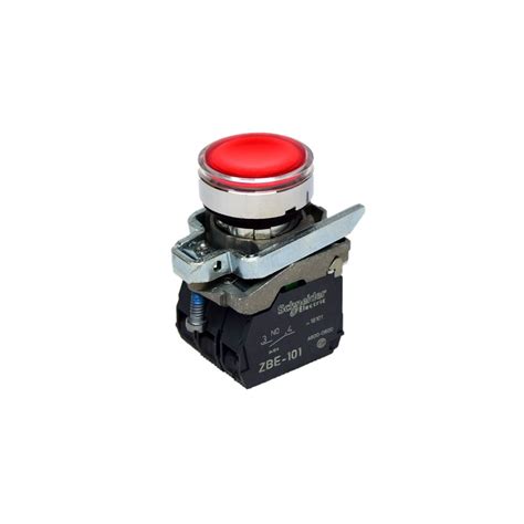 PROMELSA Pulsador Luminoso Rasante Rojo 22mm 220VAC NA NC Promelsa