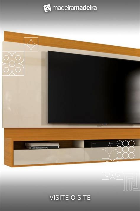 Painel para TV até 75 Polegadas 2 00m Savanna Off White Cedro