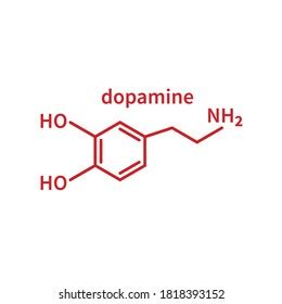 Fórmula esquelética de dopamina Fórmula química vector de stock