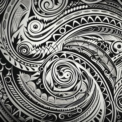 Premium Photo Maori Geometric Pattern Tattoo Design Abstract Textures