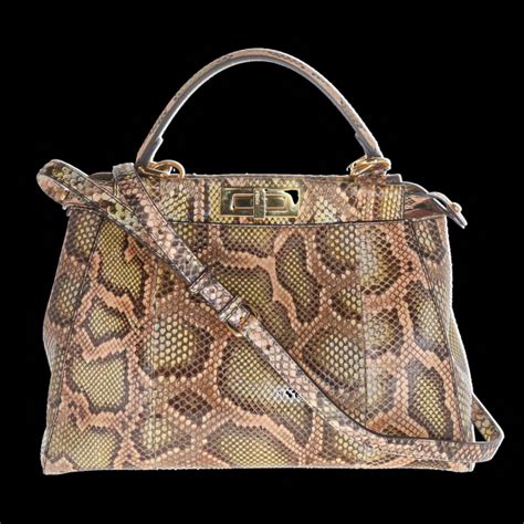 Fendi Bag Peekaboo Python Beige