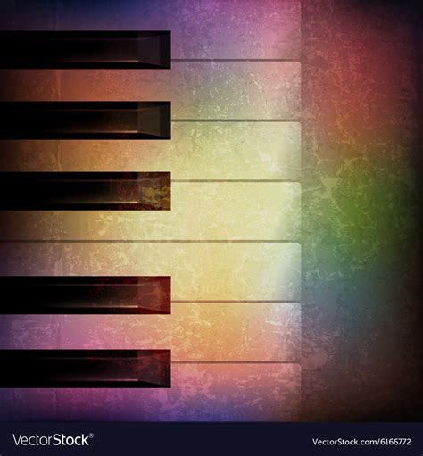 Abstract Grunge Music Background With Piano Vector Image