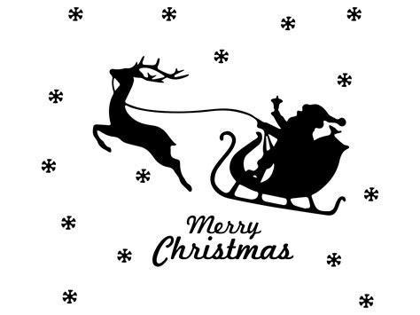 Christmas Svg Santa Sleigh Svg Santa Claus Vector Clipart Reindeer