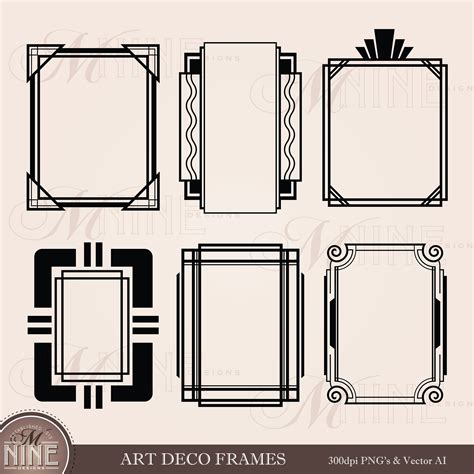 Art Deco Rahmen Clipart Roaring 20er Jahre Clipart Downloads Etsy