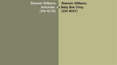 Sherwin Williams Artichoke Vs Baby Bok Choy Side By Side Comparison