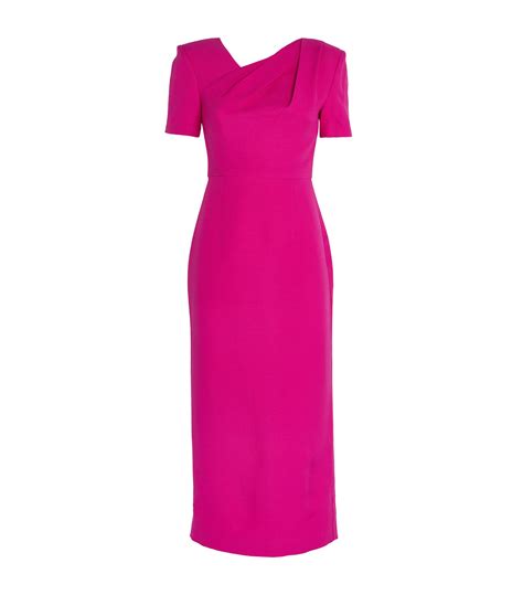 Womens Roland Mouret Pink Wool Silk Midi Dress Harrods Countrycode