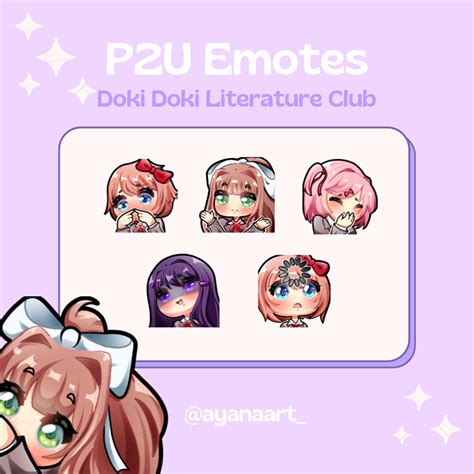 Doki Doki Literature Club Emote Pack Ayanas Ko Fi Shop Ko Fi ️