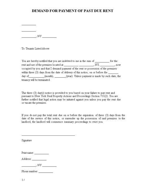 Eviction Notice From Landlord To Tenant Template