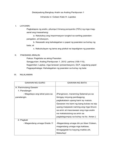 Grade 1 Social Studies Lesson Plan My School