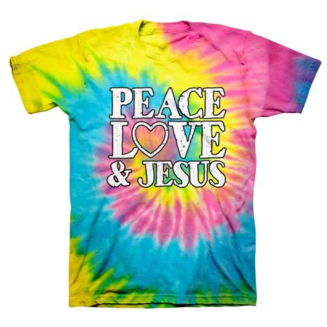 Blessed Girl Womens Tie Dye T Shirt Peace Love Jesus Spiral Multi Spiral Pyt Small