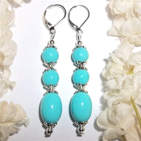 Wvluckygirl Jewelry Earrings Blue Earrings Turquoise Blue Earrings