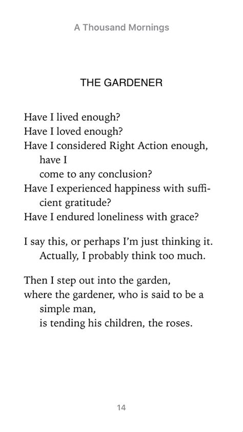 The Gardener Mary Oliver A Thousand Mornings