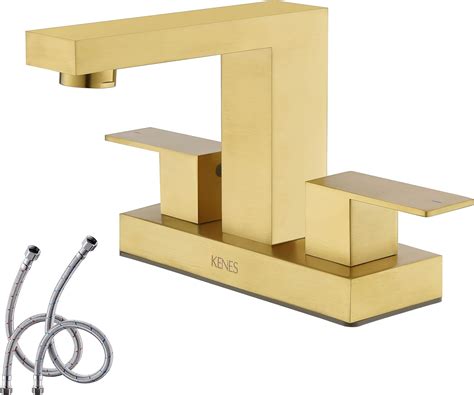 Buy Kenes Brushed Gold 4 Inch Centerset Bathroom Faucet Gold Two Handle