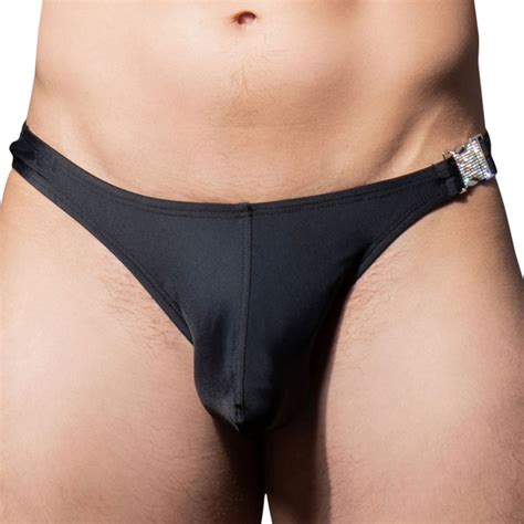 Andrew Christian Slip De Bain Bikini Unleashed Bling Buckle Noir