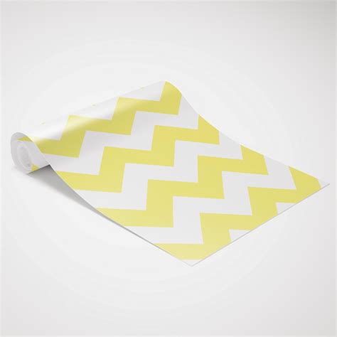 Papel De Parede Adesivo Chevron Amarelo E Branco Elo