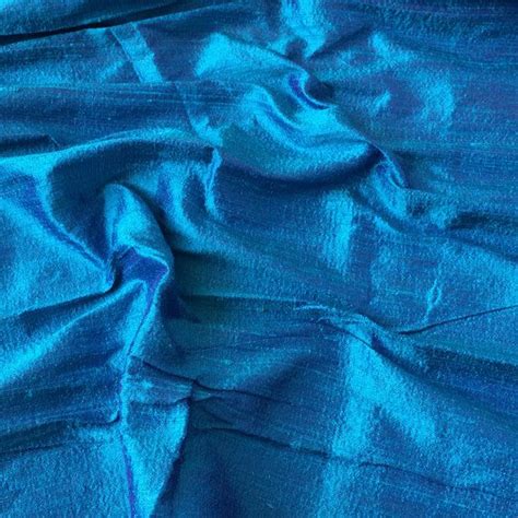 Bright Blue Silk Fabric By The Yard Silk Fabric Silk Dupioni Etsy