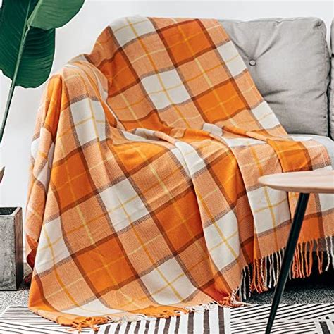 Best Orange Plaid Throw Blanket The Cozy Blanket That Will Add A Pop