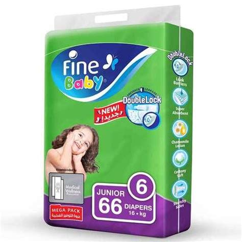 Fine Baby Diapers Size 6 Junior 16 Kg Mega Pack 66 Diapers