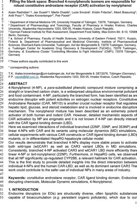 Filling The Blank Space Branched 4 Nonylphenols Isomers Are