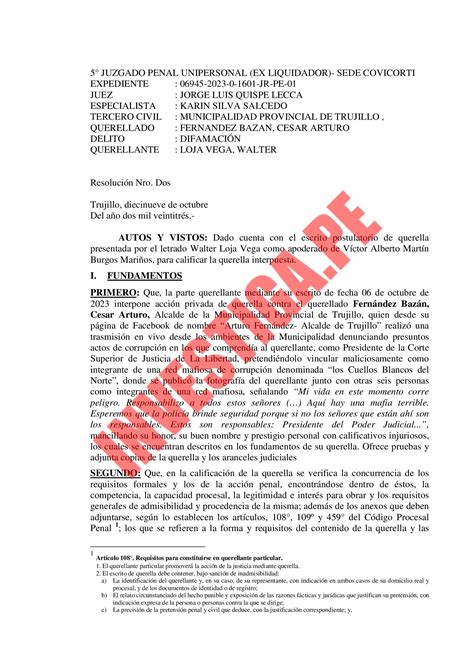 Presidente De Corte De Justicia De La Libertad Querella Por Difamación A Alcalde Arturo Fernández