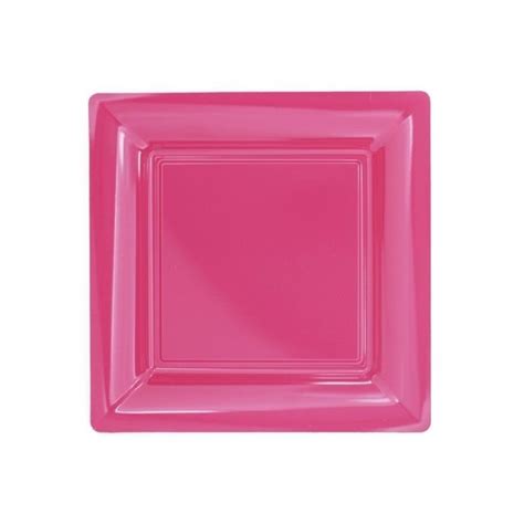 Assiette Carr E Rose Fuchsia X Cm En Plastique Jetable Les