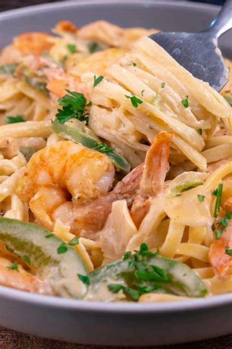 Easy Cajun Chicken Shrimp Alfredo Pasta Best Homemade Recipe Dinner