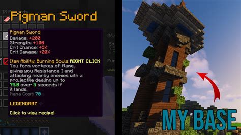 Road To Pigman Sword My Skyblock Base Tour YouTube